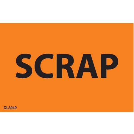 Decker Tape Products Label, DL3242, SCRAP, 2" X 3" DL3242